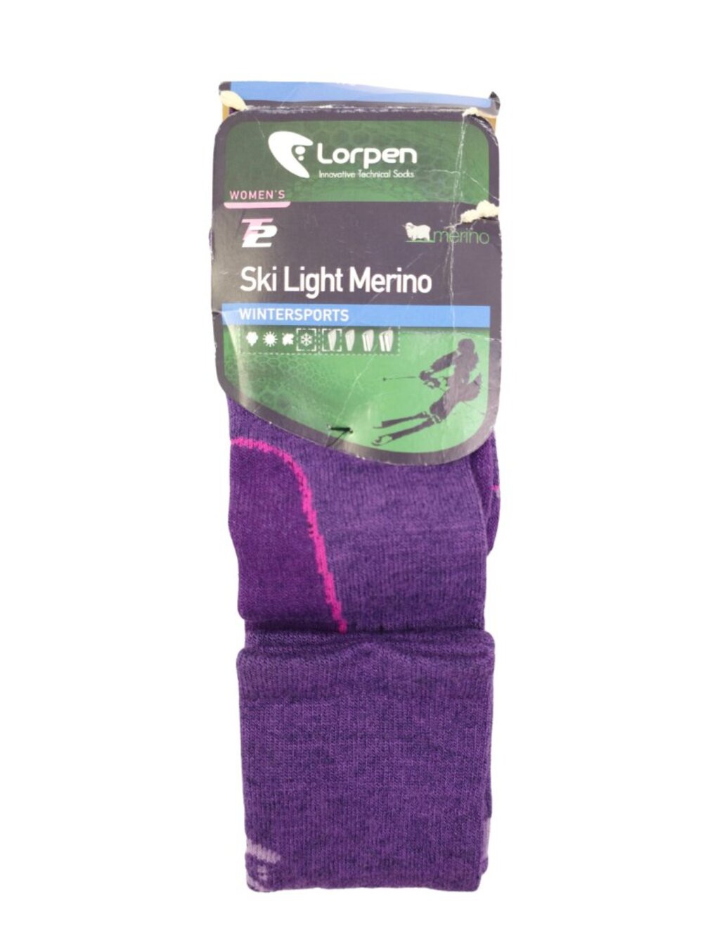 Lorpen Women's Purple & Pink Ski Light Merino Wintersports Socks
